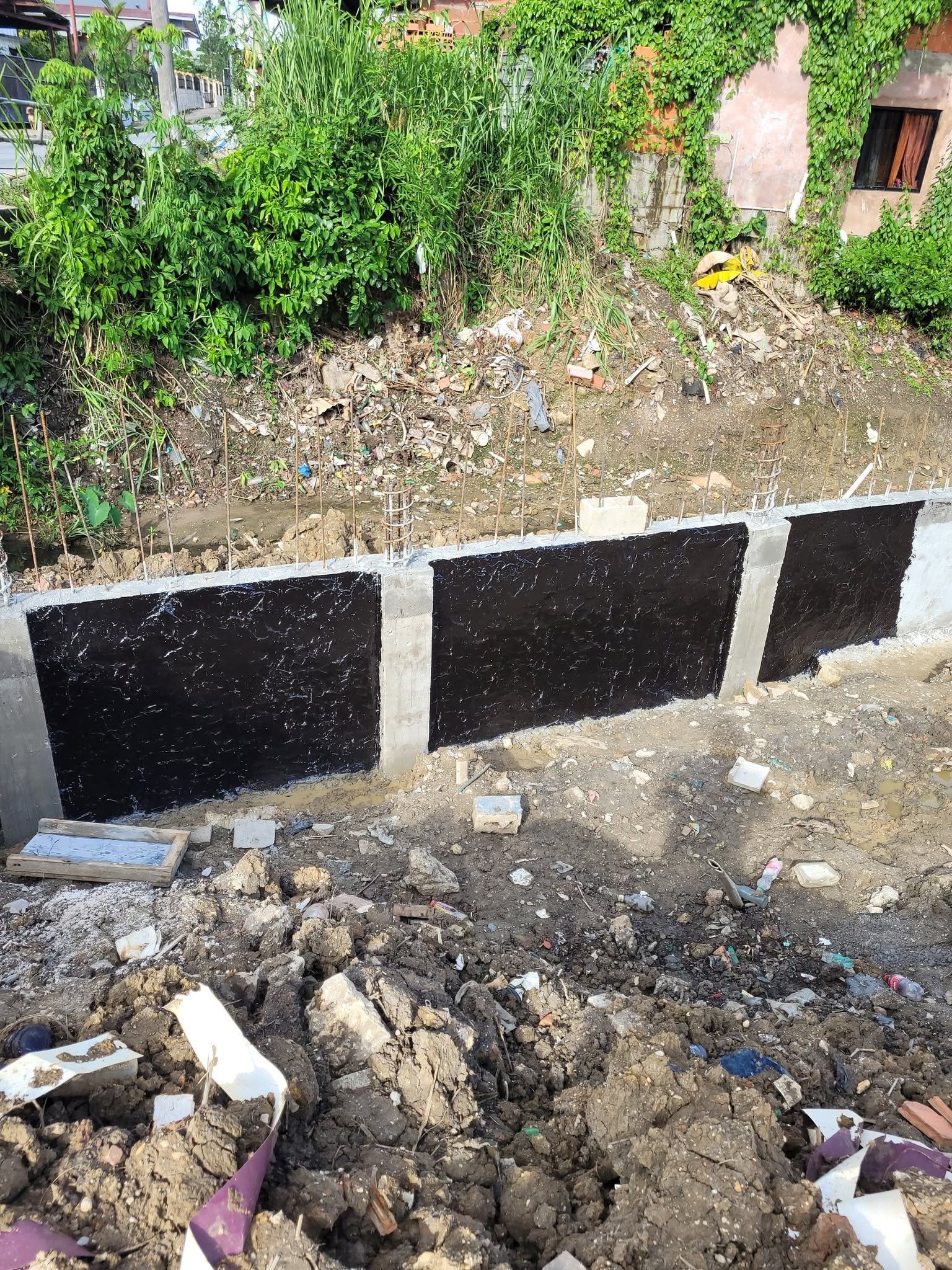 Concrete driveway and masonry construction